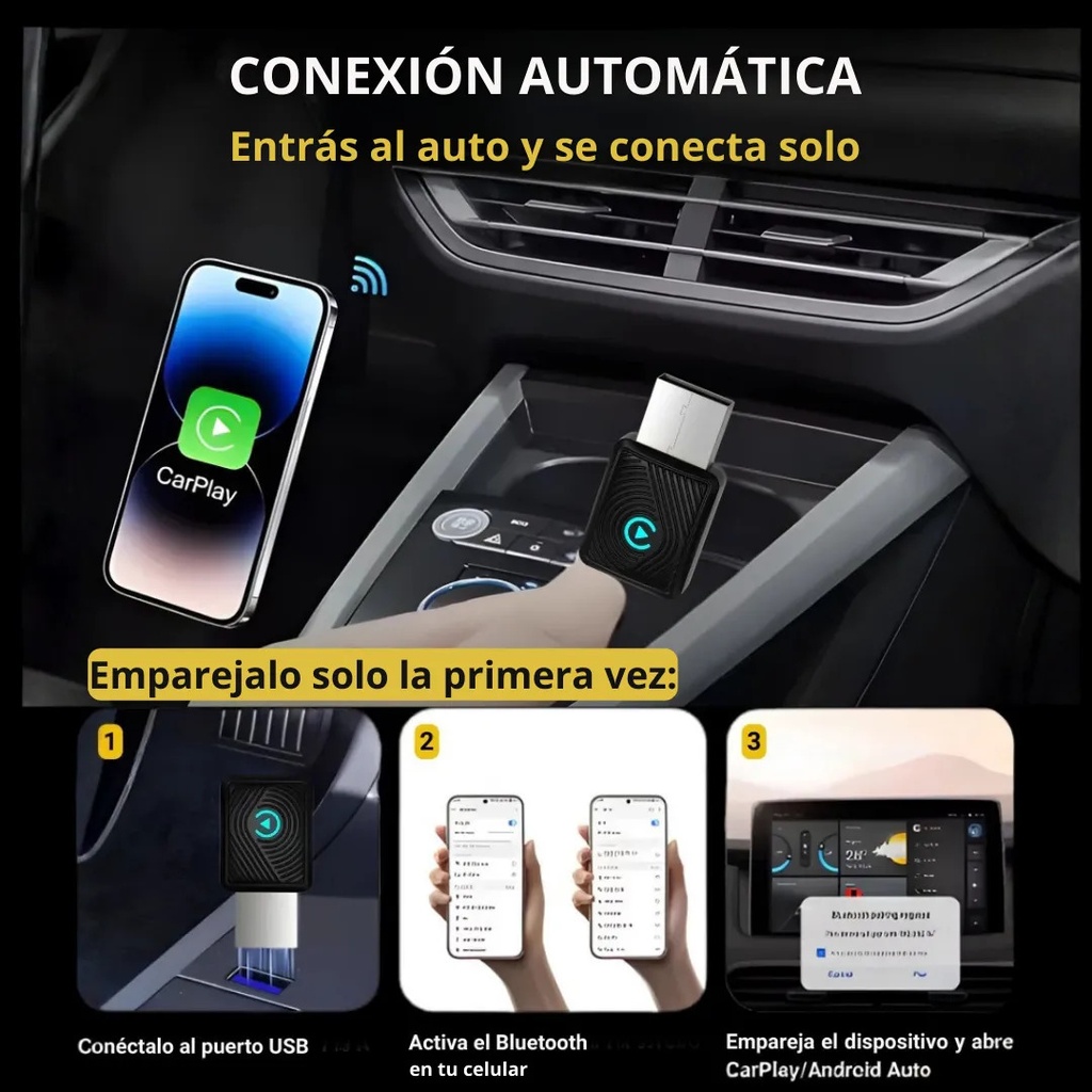 Adaptador Carplay Android Auto Inalámbrico Voltiva Link 2026